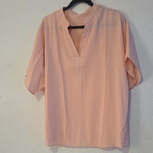 NWOT Chic Peach V-Neck Blouse for Women